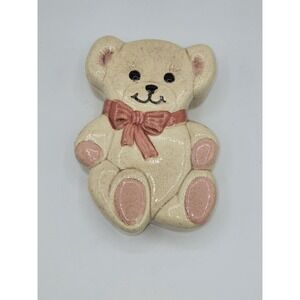 Duncan Enterprises 1984 Vintage Ceramic Teddy Bear Trinket Storage Box‎